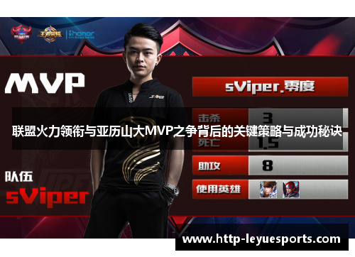 联盟火力领衔与亚历山大MVP之争背后的关键策略与成功秘诀